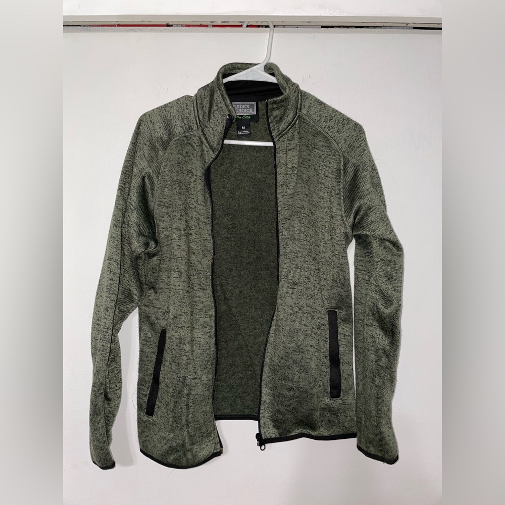 Green zip up jacket